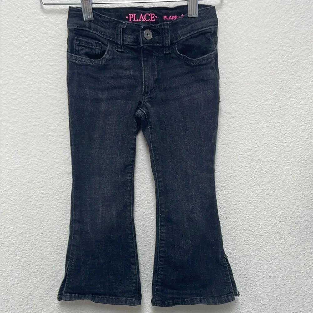 Children's Place Black Flare Denim Jeans Girl’s Kid’s Size 4